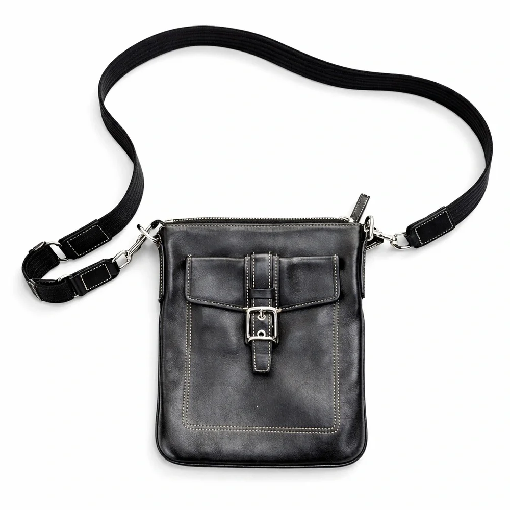 Coach‎ purse Black Leather womens Crossbody Bag soho